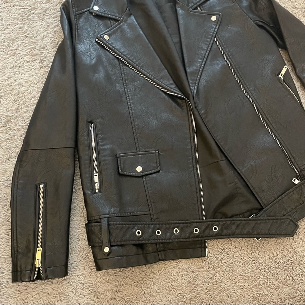Zara Basic Oversized Leather Jacket - image 5